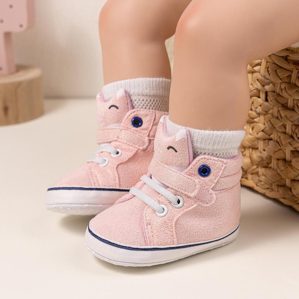 Infant Velcro High-Top Non-Slip Breathable Walking Shoes