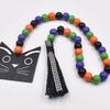 Pumpkin Black Cat Halloween Wooden Bead Garland Halloween Bead String  Bracelet Making Accessory