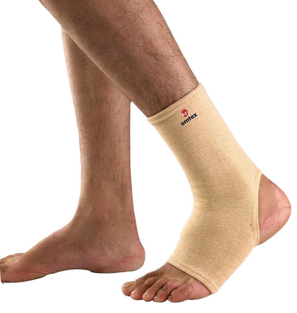 omtex Cotton Blend Compression Ankle Cap, Men & Women, Medium, Beige