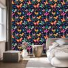 Wallpaper Colorful Butterflies Navy Blue, Turquoise and Black 50x1000