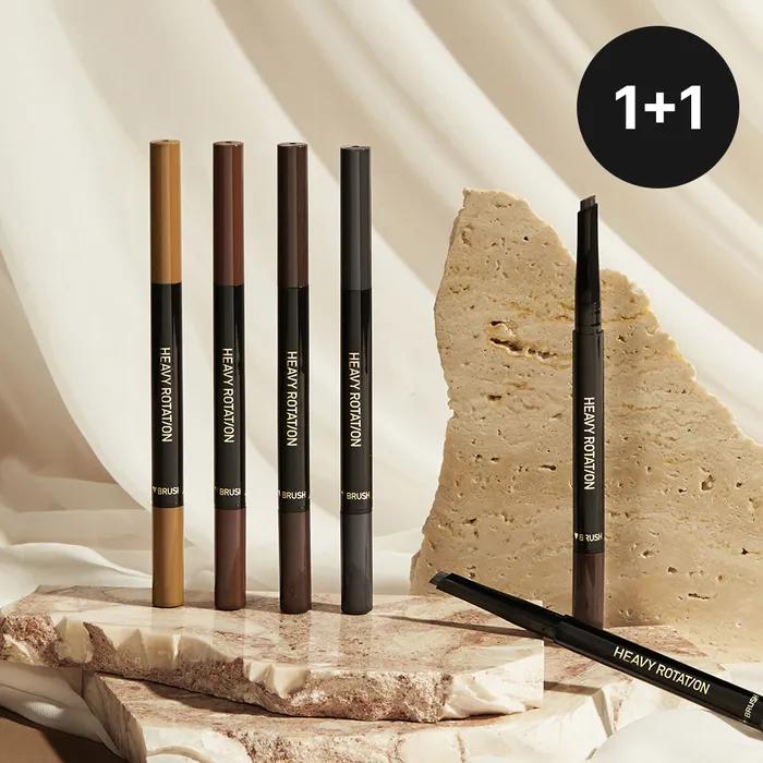 [1+1] Hard Edge Eyebrow Pencil 02 Natural Brown (H) + 03 Dark Brown (H)