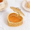 Romance Heart Shaped Metal Jewelry Storage Box Decorated With Diamonds And Pearls