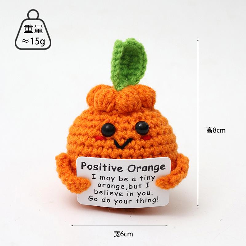 

Positive Crochet Doll With Affirmation Card Energy Mini Pocket Hug Funny Handmade Creative Ornaments Birthday Gift Desktop Decor (As shown-21016)-