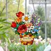 Acrylic Bonus Mom Flower Bouquet Suncatcher Stained Glass Effect Window Hanging Ornament Appreciation Gift