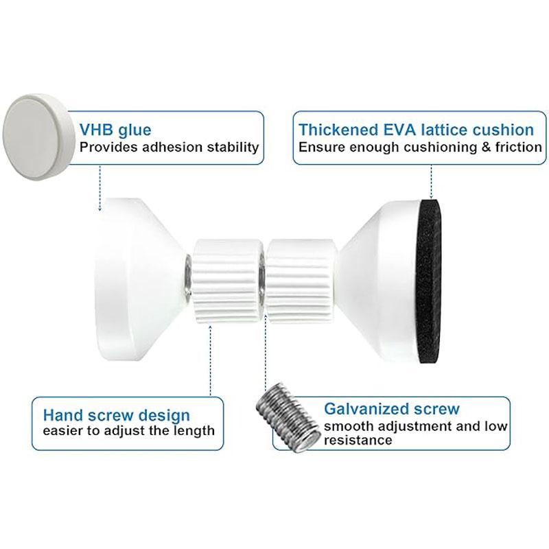 4 Stück Kopfteilstopper mit einstellbarer Länge für die Wand, Bettstopper
