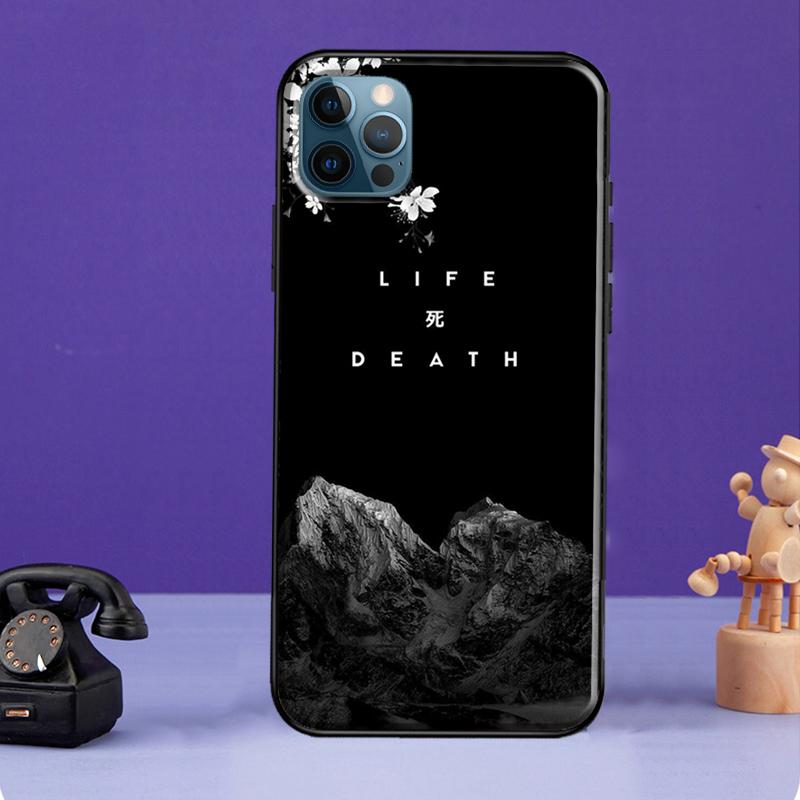 Life With Death Etui na iPhone XR X XS Max SE 2020 7 8 Plus Pokrowiec na telefon na iPhone 11 14 12 13 Pro Max Mini