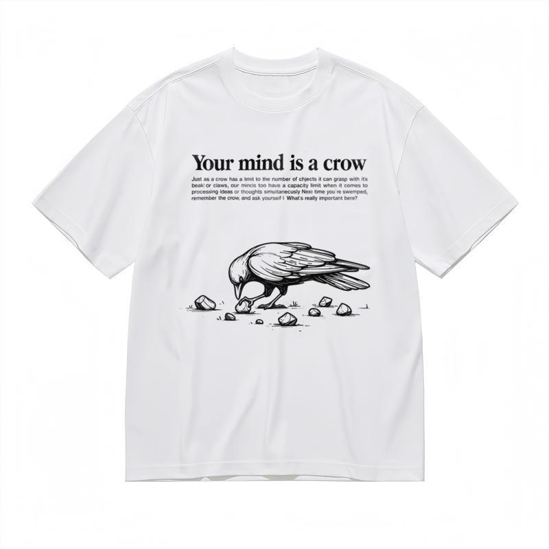 

Men s Fashion Trend Comfortable Classic T-Shirt Philosophical Crow Graphic Tee 4XL