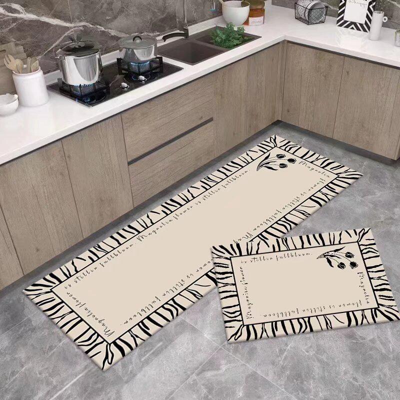 Stylish Non-Slip Kitchen Floor Mats: Dirt-Resistant, Water-Absorbing, Oil-Absorbing, Long Combination Set