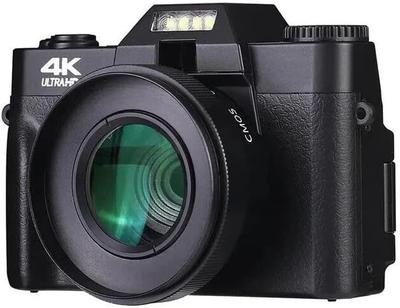 Fine Life Pro Aparat Cyfrowy 4K 48 Mp, 16 X Zoom Cyfrowy, Czarny Ganica