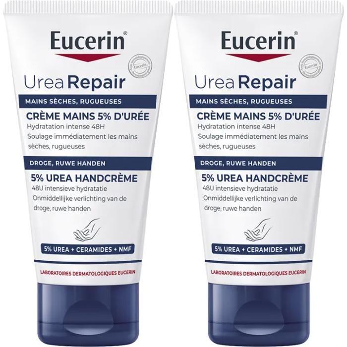 Eucerin crème mains réparatrice 5% urée 75ml x2