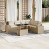 VidaXL Garden Lounge Set with Cushions 7 Pcs Beige Braided Resin 3269188