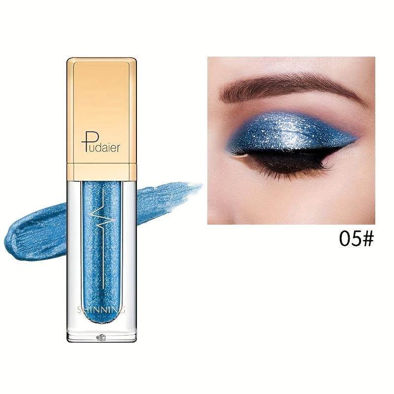 18 Colors Micro Glitter Liquid Eyeshadow, Brickstone Pearlescent Eyeshadow Liquid Waterproof Makeup Smokey Makeup Long Lasting Eyeshadow