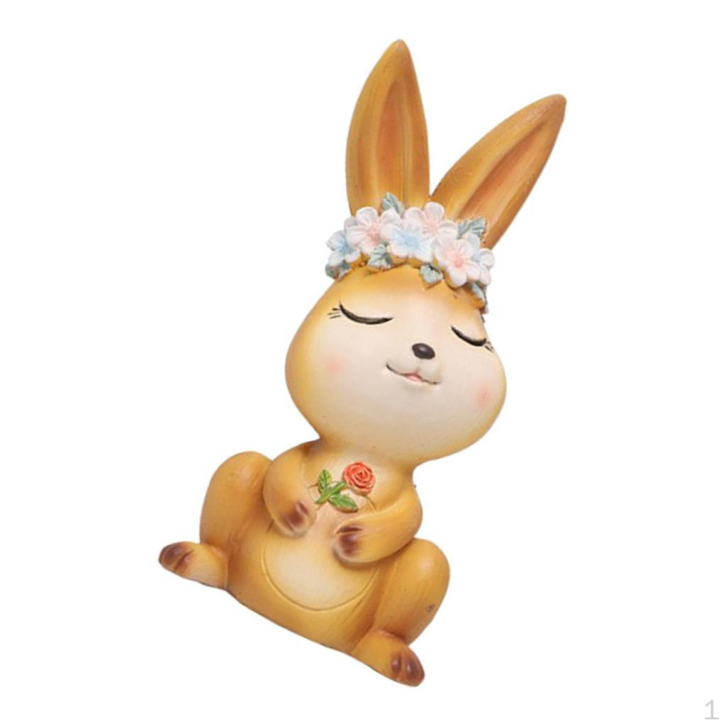 

Figurine Garden Sculpture Cake Topper Bunny Statue F