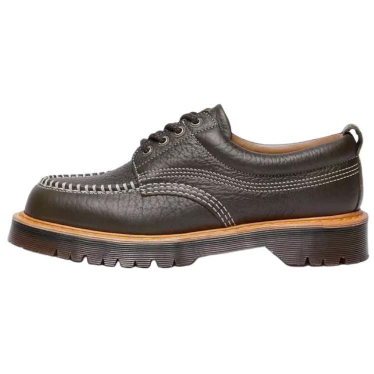 Dr. Martens Lowell Leather Lace-Up Vintage Casual Shoes Unisex Shoes Olive-Green 42445300 36