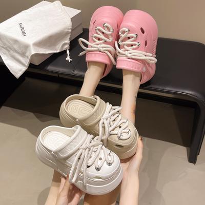 Weiche Leder Schnürschuhe Doudou Damenschuhe 2025 neu Sommer weichsohlige bequeme Freizeitschuhe rutschfeste wellenförmige Sohle Plateau Einzelne Schuhe