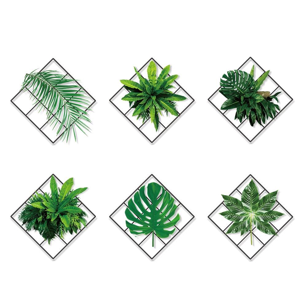 Green Leaves Plants Wall Stickers for Living Room Bedroom Home Decoration Kitchen Window Wall Art Decals
