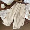 Spring Autumn Children Pants Spring and Autumn Girls' Casual Pants Flower Embroidery Fashion Trousers