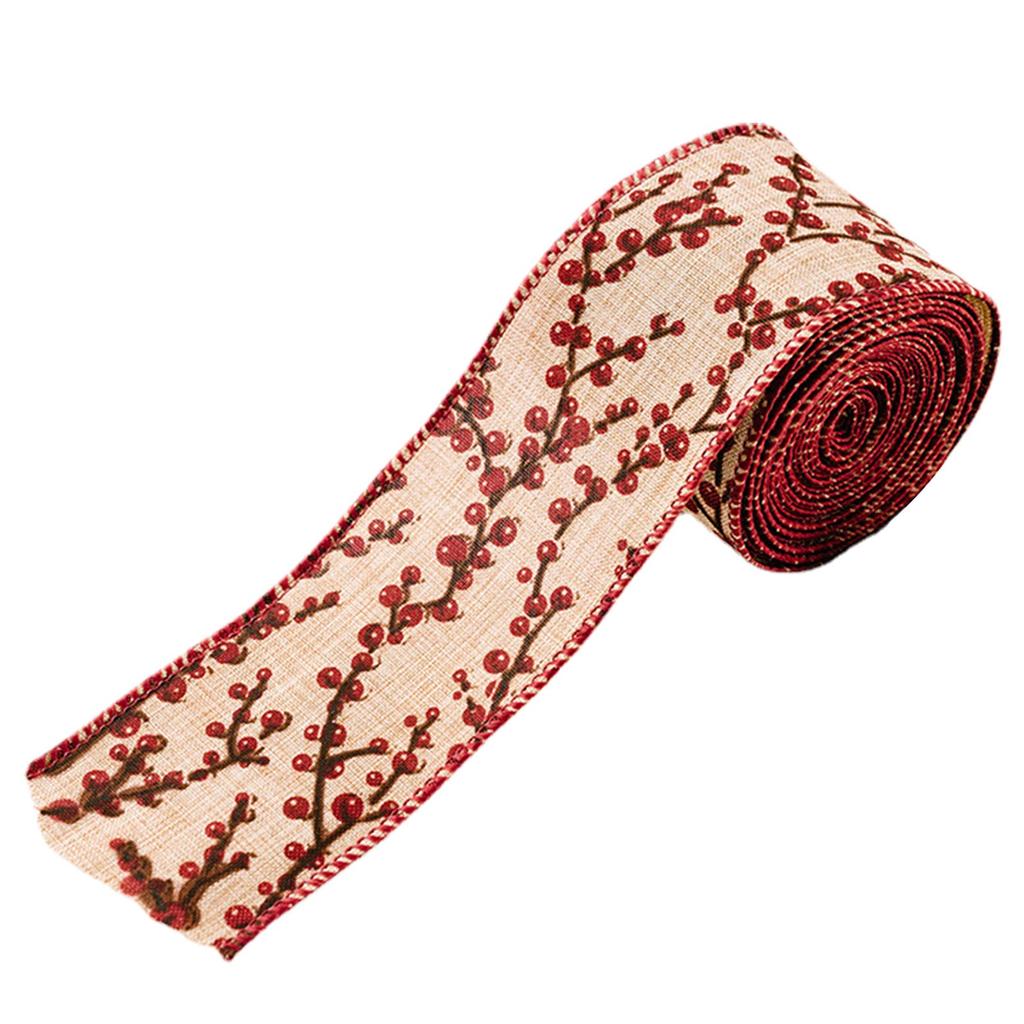 Christmas Packaging Ribbon Christmas Wired Ribbon Burlap Wired Ribbon Weave Ribbon Rustic Ribbon Holiday Ribbon For Wreaths Big