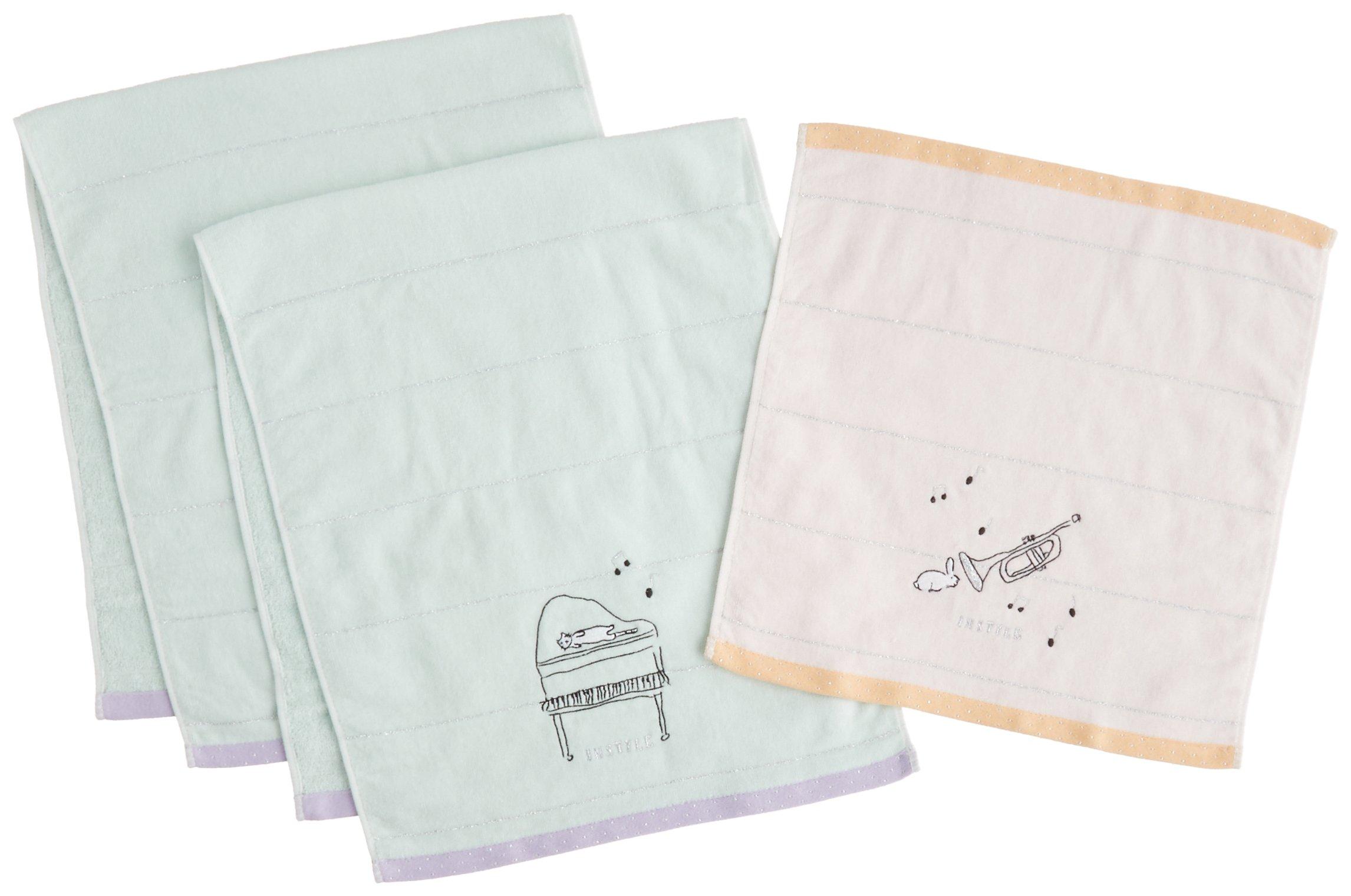 

INSTYLE AKIKO OBUCHI Face Wash Towel Set Green ISF-200