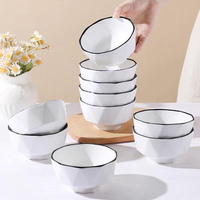 Nordischer Stil 10-teiliges Keramikschüssel-Set - Einfache, kreative Schüsseln für Reis, Suppe, Obst und mehr