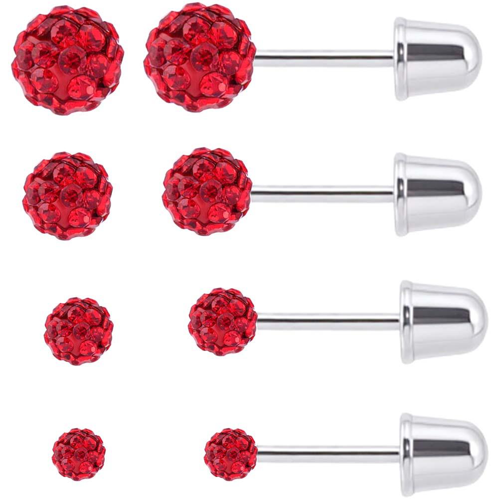 Popular 6-Pair Bullet Ball Stud Earring Set for Women - Piercing Jewelry In Stock