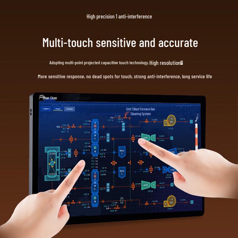 Fanchen 21.5-inch Industrial Touchscreen Panel PC with IC Card Reader CN plug (adapter included)