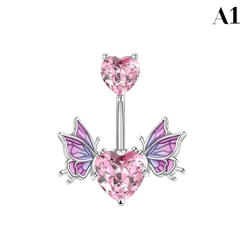 Кольцо для пупка из нержавеющей стали в форме крыльев в форме сердца — фото 8