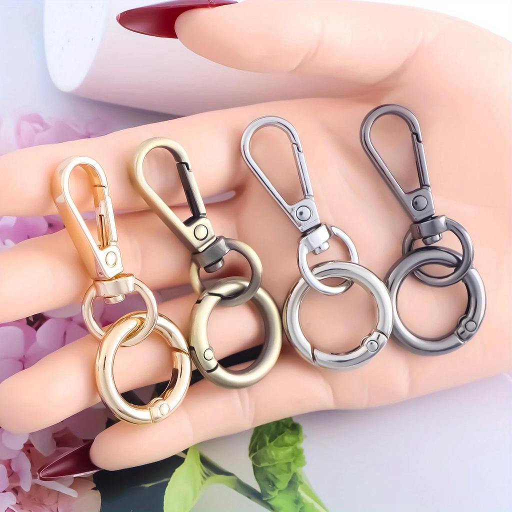 4Pcs Swivel Clasp Clip, Double Opening Swivel Snap Hook Snap Hook Lobster Claw Clasp for Keychain Bags Purses Lanyard DIY Crafts