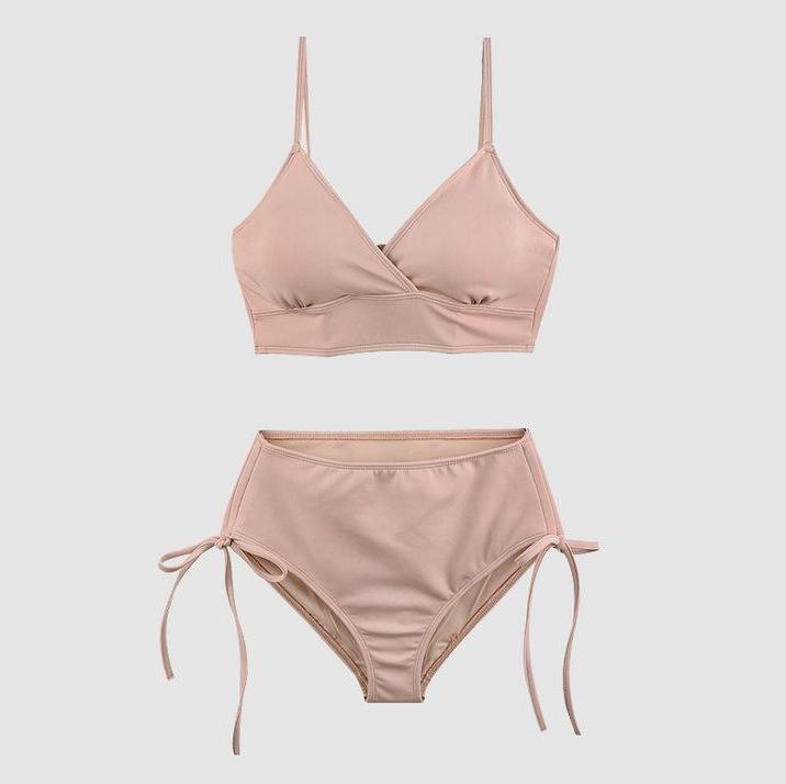 2025 Multi-Color Women's Sexy Korean Split Bikini - Nylon Swimwear Fashion