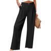Women's Casual Fashion Wide Leg Pants High Waist Long Wide Leg Pants Button Long Pants With Pockets Casual Pants