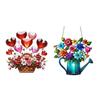 Artistic Potted Plant Stained Acrylic Signage For Outdoor Garden Decoration Weather Resistant Window Hanging Ornament