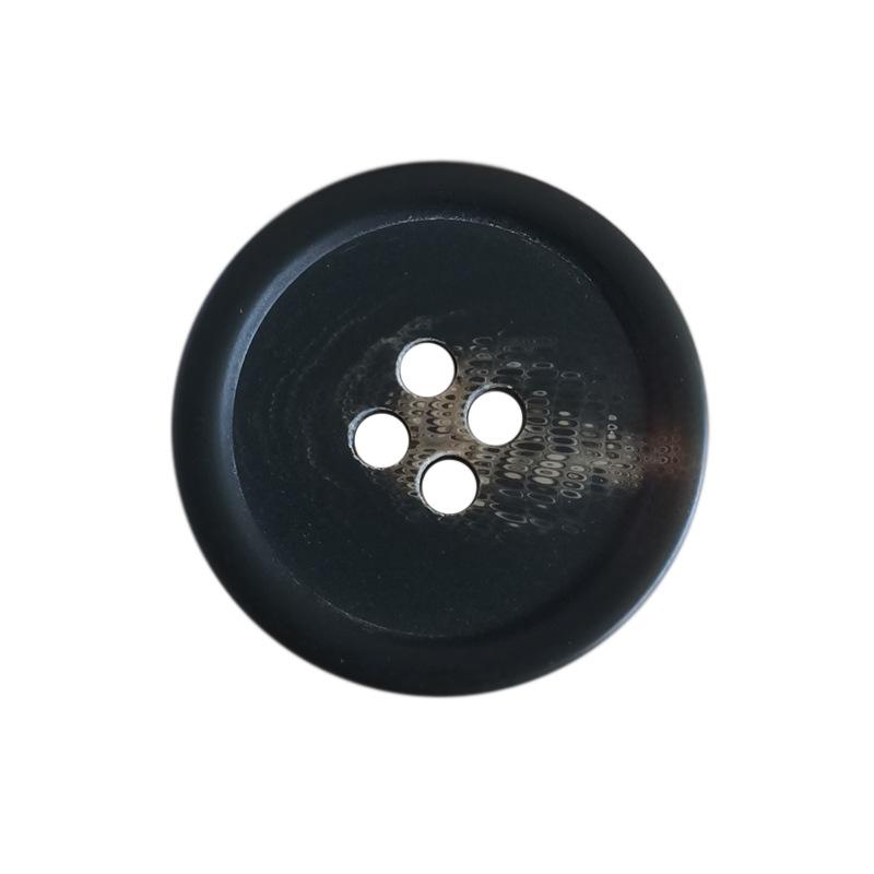 Four-Eye Black Button Resin Button Versatile Trench Coat Suit Jacket Button Men'S And Women'S Clothes Decorative Flat Button