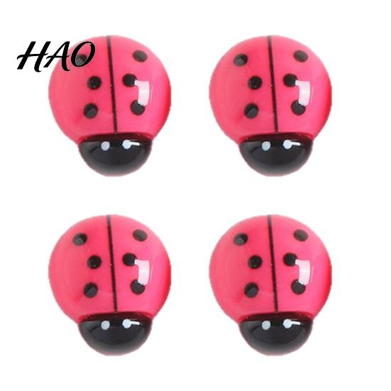 Office Cabinet Decor 4Pcs 3D Ladybug Refrigerator Magnet, Mini Ladybird Resin Fridge Magnets Decorative Memo Note Holder for Kitchen Whiteboard Kit