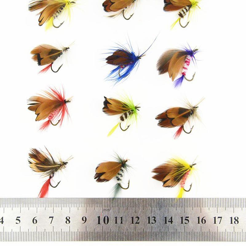 12 Stuks Natuurlijke Insecten Vliegen Vissen Kunstaas Set Met Droge Vliegbinden Geslepen Haak Nep Kunstmatig Aas Voor Karper Forel Topwater