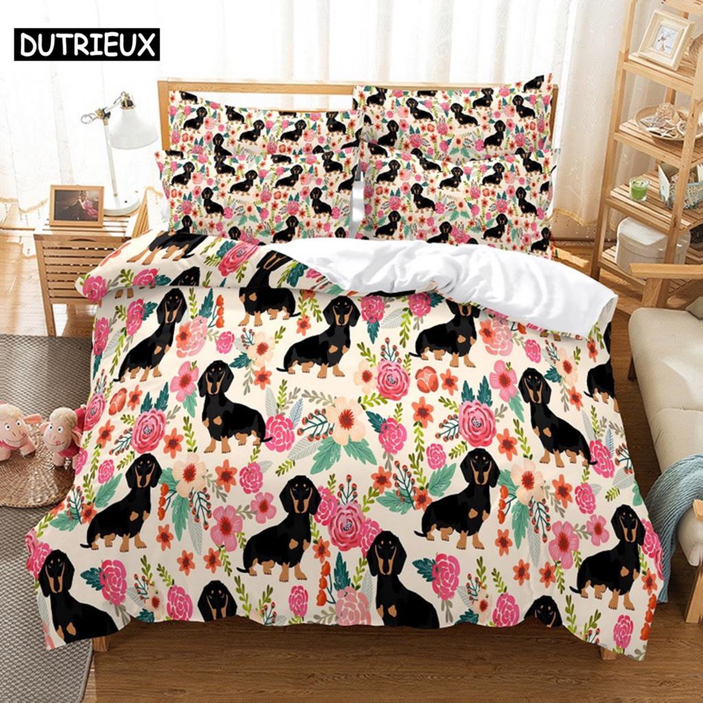 Precioso Juego de Cama para Perro Juego de Funda Nórdica Ropa de Cama 3D Impresión Digital Ropa de Cama Tamaño Queen Diseño de Moda