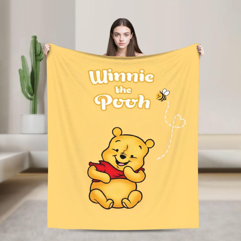 Winnie the Pooh Blanket Cute Cartoon Flannel Awesome Warm Throw Blankets for Bedding Lounge Spring Autumn