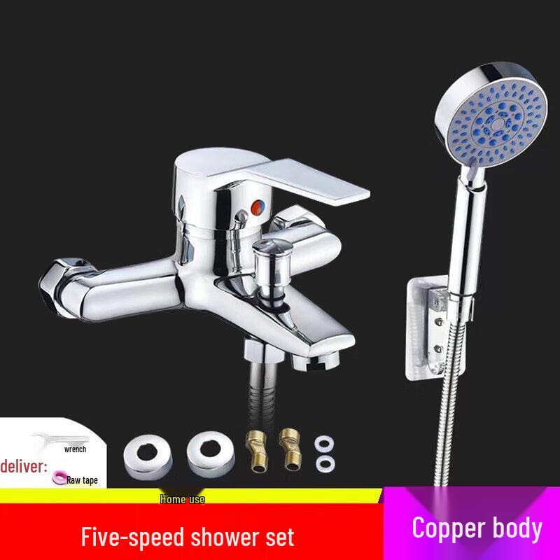ZISIZ Universal All-Copper 5-Function Shower Faucet Set