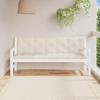 VidaXL Set of 2 Garden Bench Cushions, Bench Cover with Tie Strings, Waterproof Outdoor Cushion, White 361718