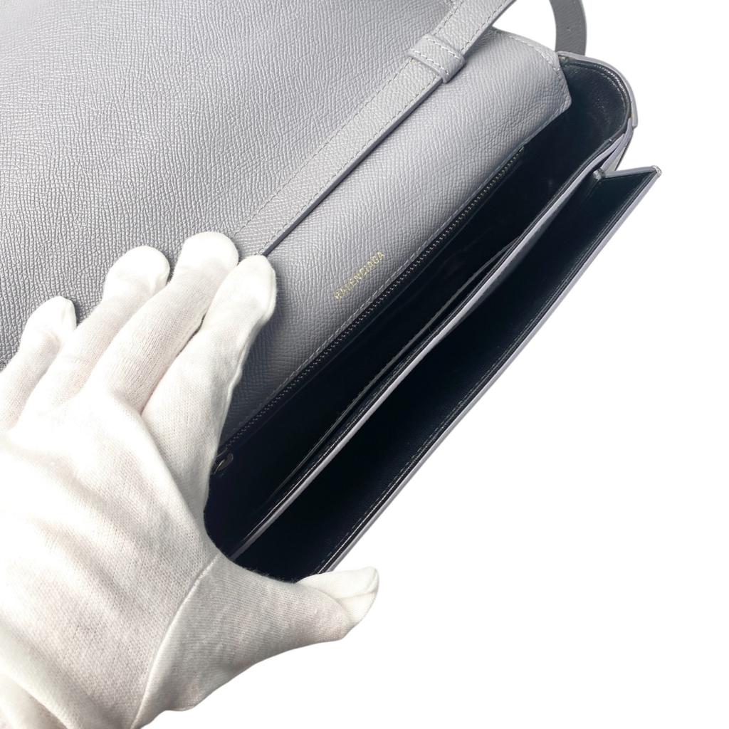 Used BALENCIAGAShoulder Bag Gray Leather Women