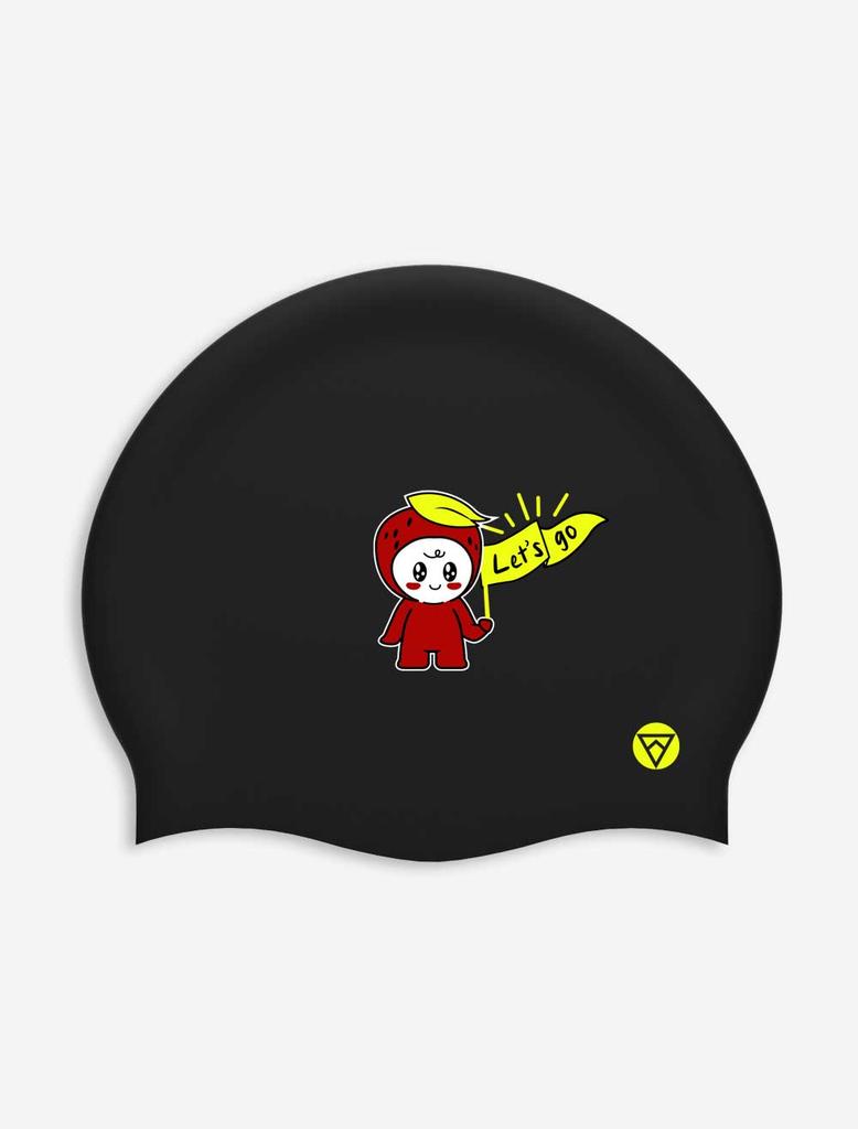 Toneidoseupocheu Let'S Go Silicone Swim Cap Black