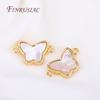 Wholesale Connector Charms DIY Accessories 18K Real Gold Plated Shell Geometry Design Connector Pendants For Necklace Making