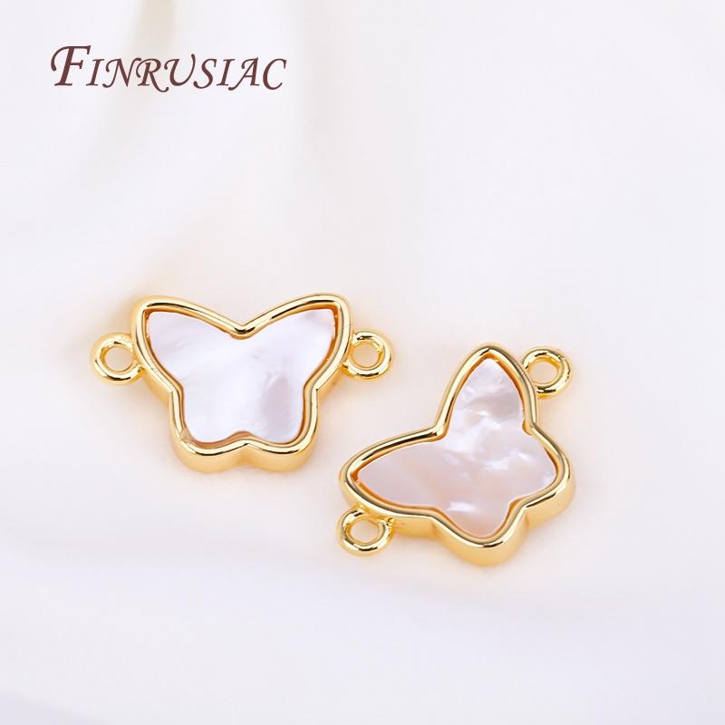 Wholesale Connector Charms DIY Accessories 18K Real Gold Plated Shell Geometry Design Connector Pendants For Necklace Making