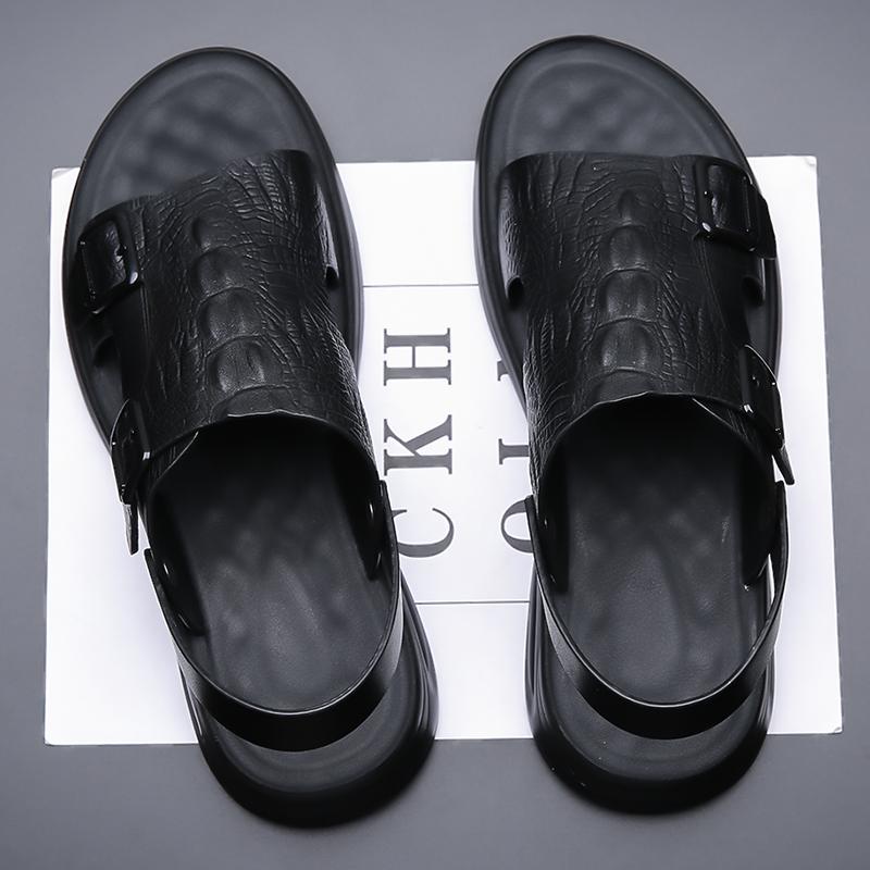 

Мужские уличные сандалии Летние уличные шлепанцы Высококачественная обувь 2025 Летние кожаные сандалии для мужчин Новая мужская обувь для ходьбы 38