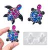 2 Holes Mini Tortoise Silicone Mold 3D Sea Turtle Keychain Jewelry Pendant Plaster Resin Molds DIY Handmade Craft Accessories