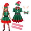 Girl Boy Christmas Elf Costumes Santa Claus Suit Festival Adult Family Halloween Cosplay Sets Green Elves Clothes