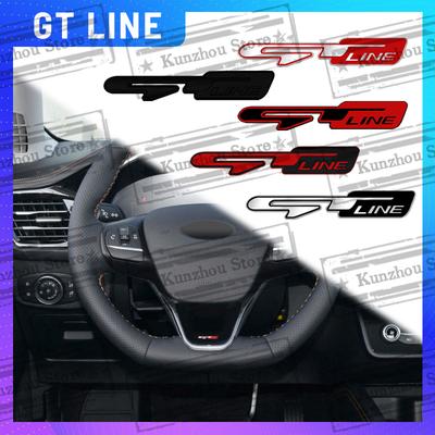1x For GT Line Sorento Ceed Picanto Sportage Stinger Niro Rio Car Steering Wheel Badge Zinc Alloy Car Interior Emblem Decal