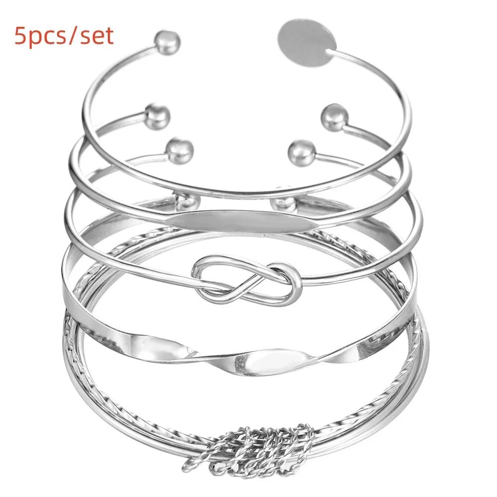 New Fashion Boho Punk 10Pcs/Sets Cuff Bracelets & Bangles For Women Love Pulseiras Bangle Set Feminina Jewelry Charm Gifts