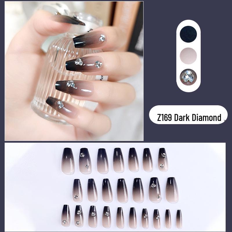 

Long Gradient Black Love Heart Nail Art Patches – European & American Style Spicy Sweet Girl