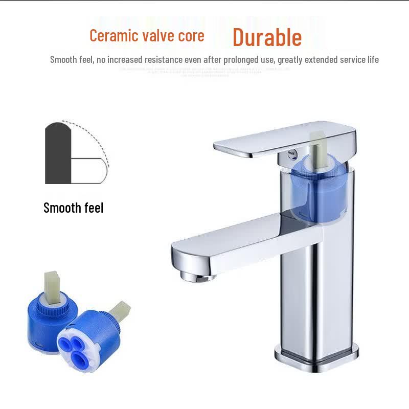 TLXT Square Basin Faucet with Hot & Cold Water