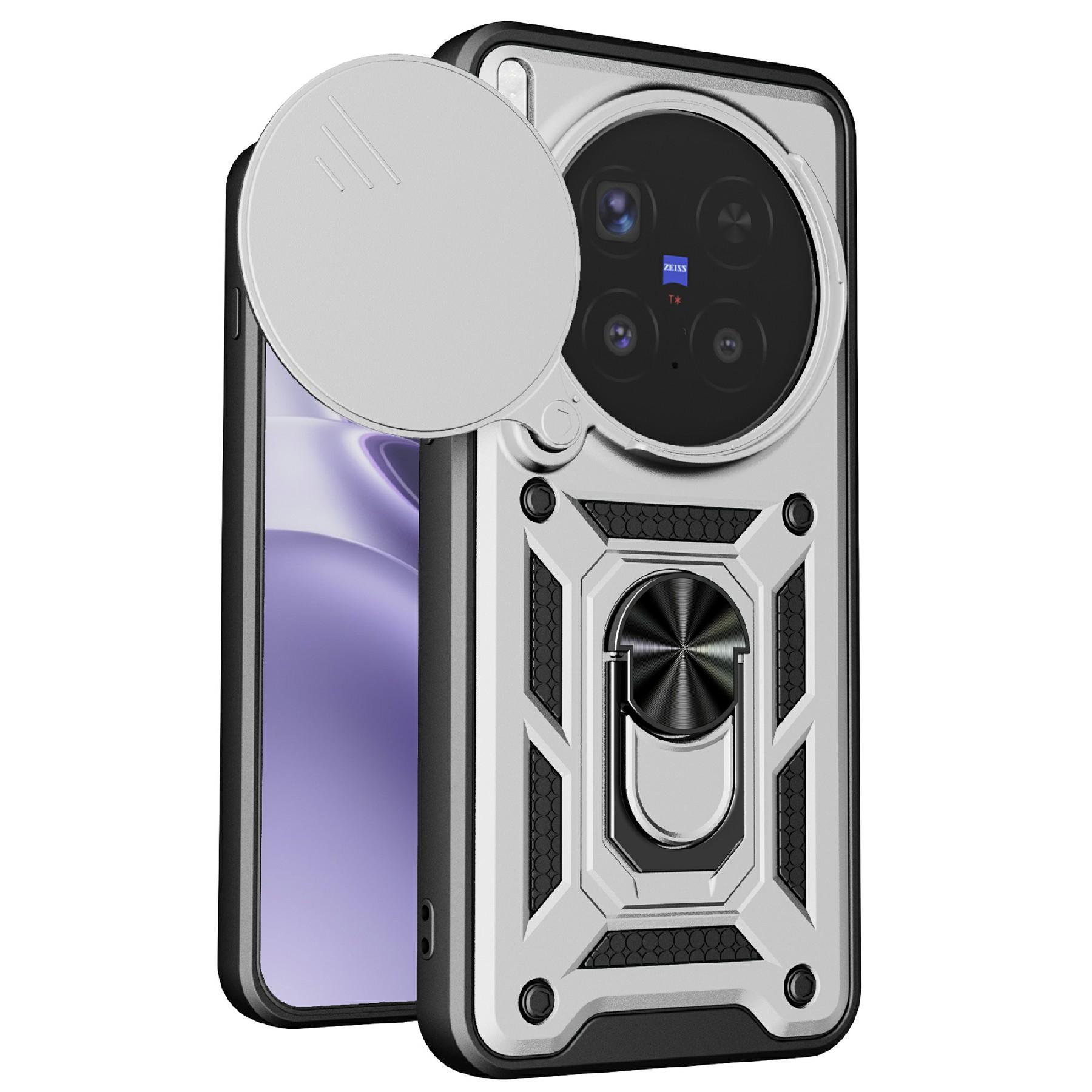 

For vivo X300 Pro 5G Case with Slide Camera Lid PC + TPU Kickstand Phone Cover